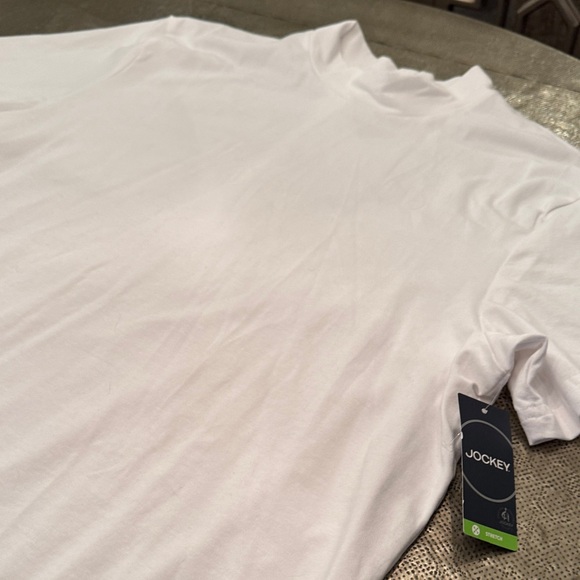 NWT Jockey COTTON STRETCH RIBBED MOCK NECK Classic White Men's SHIRT, XL - Picture 5 of 7
